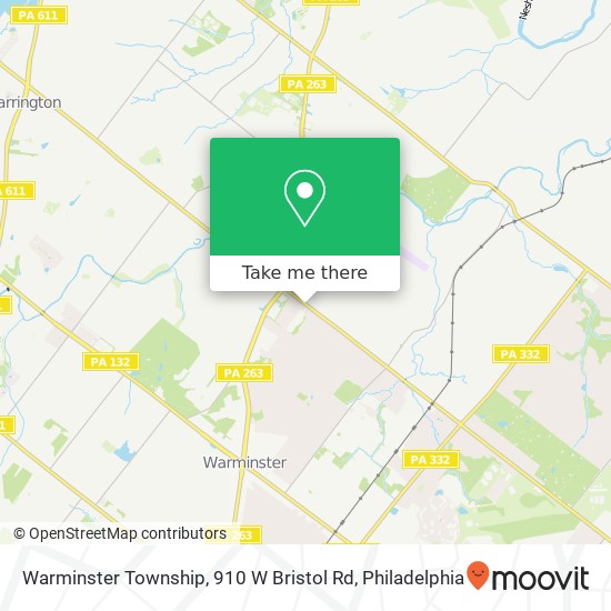 Warminster Township, 910 W Bristol Rd map
