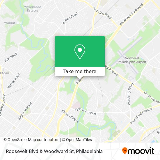 Roosevelt Blvd & Woodward St map
