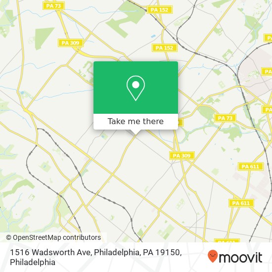 Mapa de 1516 Wadsworth Ave, Philadelphia, PA 19150