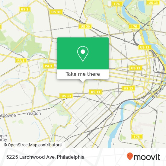 Mapa de 5225 Larchwood Ave, Philadelphia, PA 19143