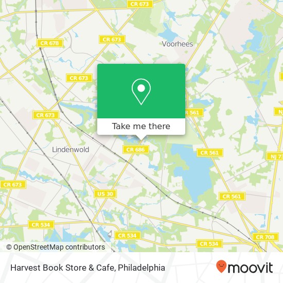 Mapa de Harvest Book Store & Cafe, 1115 E Gibbsboro Rd