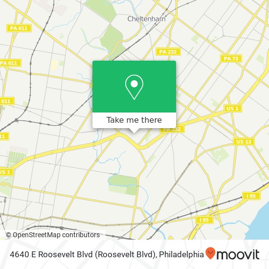 4640 E Roosevelt Blvd (Roosevelt Blvd), Philadelphia, <B>PA< / B> 19124 map