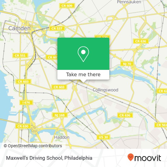 Mapa de Maxwell's Driving School, 212 Haddon Ave