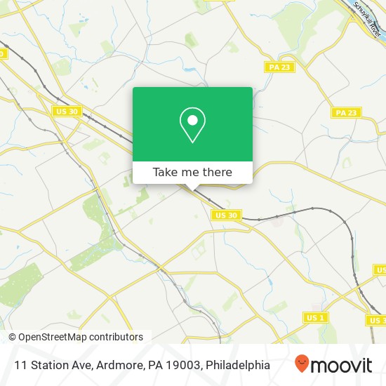 Mapa de 11 Station Ave, Ardmore, PA 19003