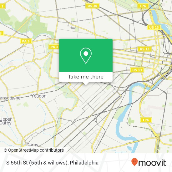 Mapa de S 55th St (55th & willows), Philadelphia, PA 19143