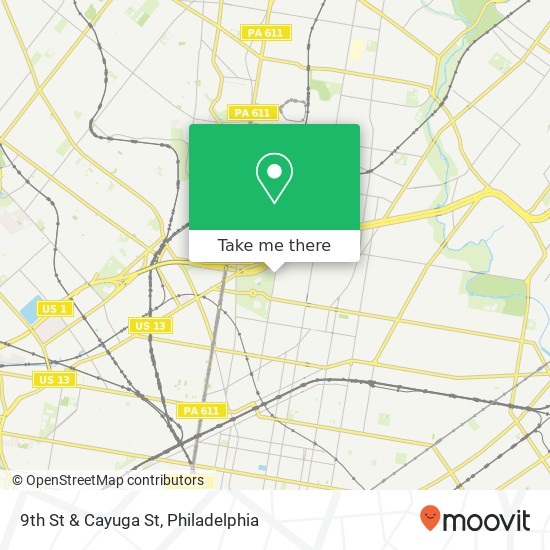 9th St & Cayuga St map