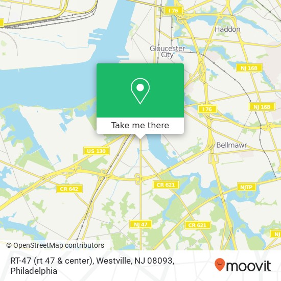 Mapa de RT-47 (rt 47 & center), Westville, NJ 08093