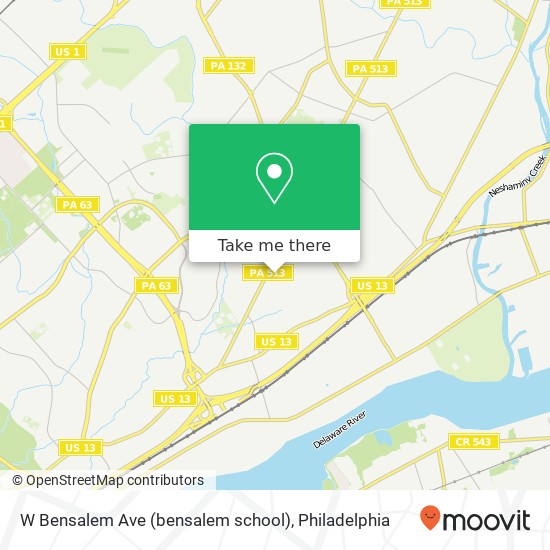 Mapa de W Bensalem Ave (bensalem school), Bensalem (Bensalem Twp), PA 19020