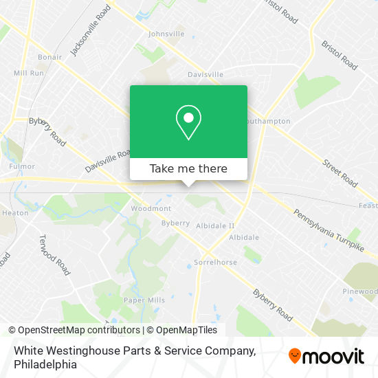 White Westinghouse Parts & Service Company map