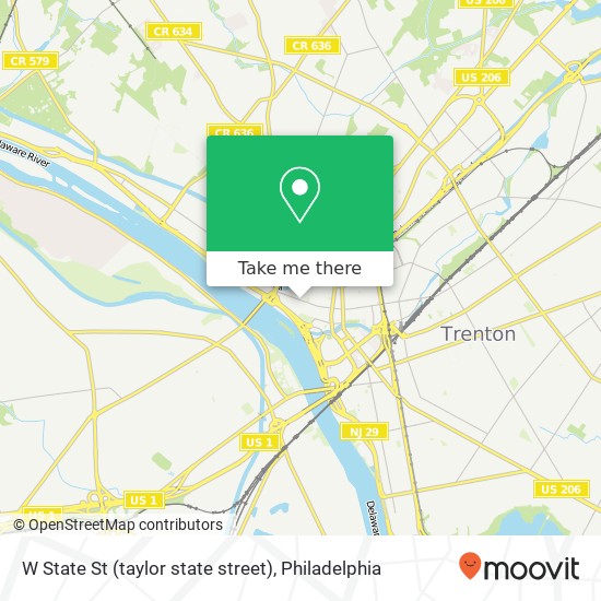 Mapa de W State St (taylor state street), Trenton (TRENTON), NJ 08618