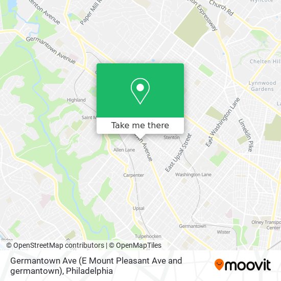 Germantown Ave (E Mount Pleasant Ave and germantown) map