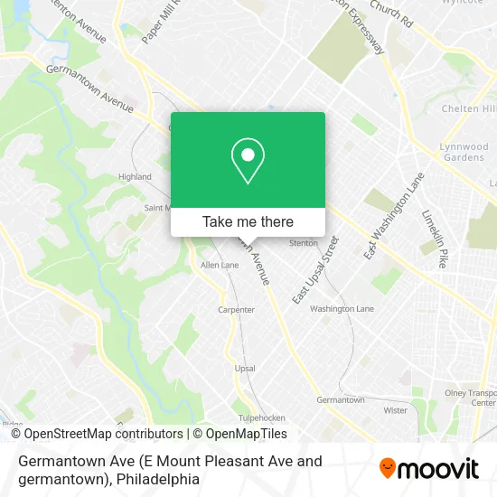 Mapa de Germantown Ave (E Mount Pleasant Ave and germantown)