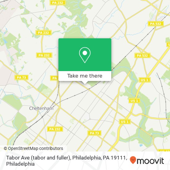 Tabor Ave (tabor and fuller), Philadelphia, PA 19111 map