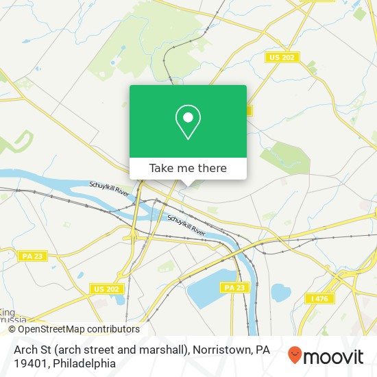 Arch St (arch street and marshall), Norristown, PA 19401 map