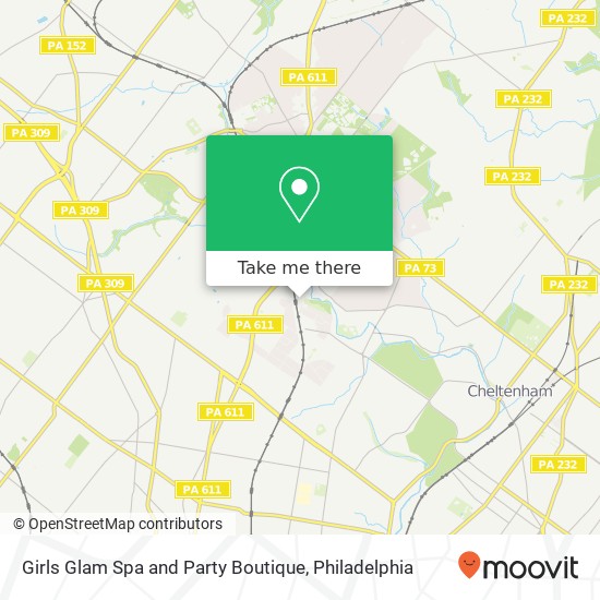 Mapa de Girls Glam Spa and Party Boutique, 7906 High School Rd