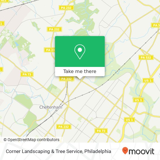 Mapa de Corner Landscaping & Tree Service, 824 Rhawn St