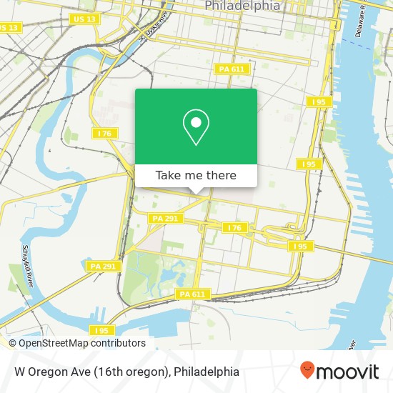 Mapa de W Oregon Ave (16th oregon), Philadelphia, PA 19145