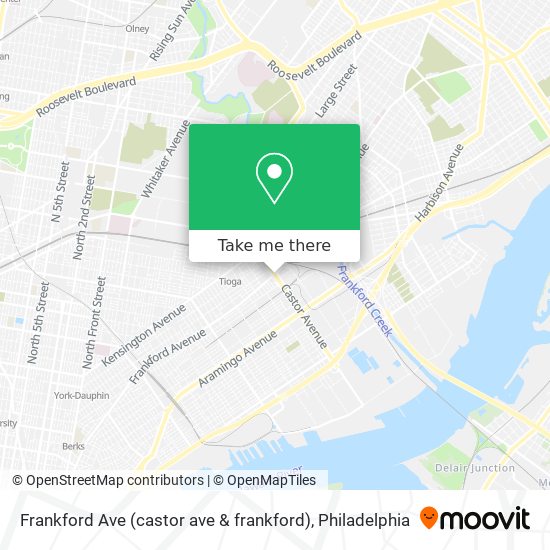 Mapa de Frankford Ave (castor ave & frankford)