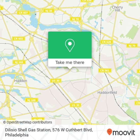 Mapa de Dilisio Shell Gas Station, 576 W Cuthbert Blvd