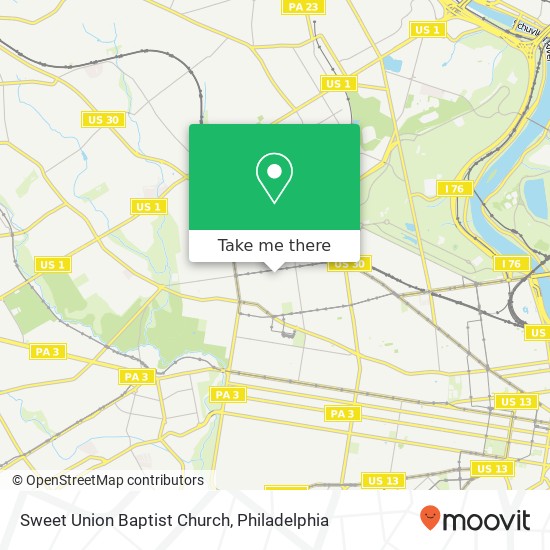 Mapa de Sweet Union Baptist Church, 1536 N 59th St