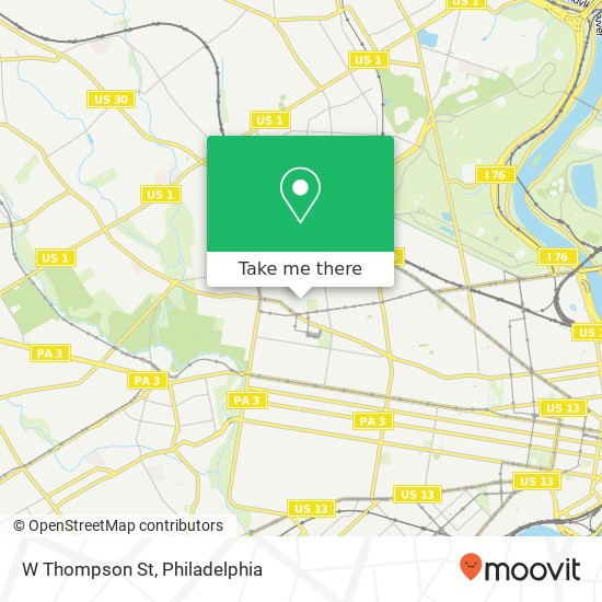 Mapa de W Thompson St, Philadelphia, PA 19151