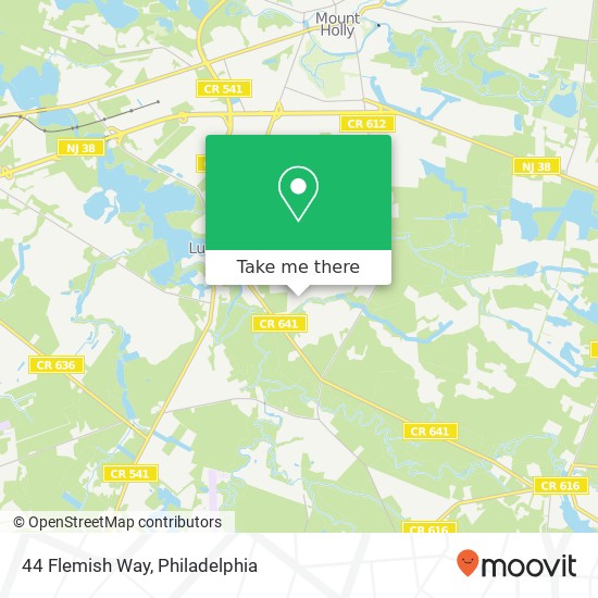 Mapa de 44 Flemish Way, Lumberton, NJ 08048