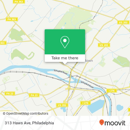 Mapa de 313 Haws Ave, Norristown, PA 19401