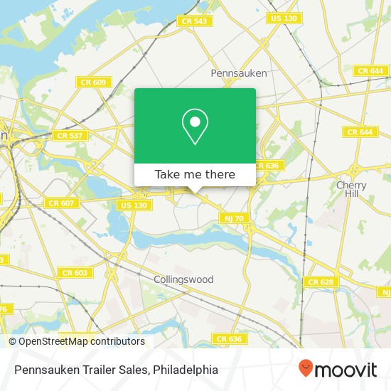 Mapa de Pennsauken Trailer Sales, 5100 RT-70 W