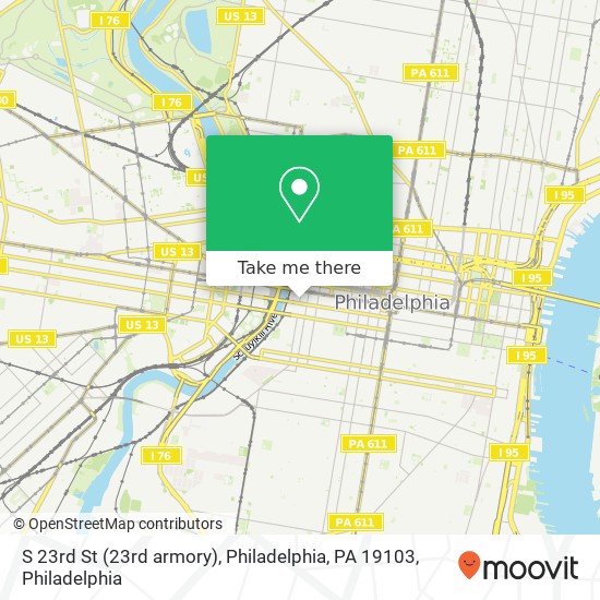 Mapa de S 23rd St (23rd armory), Philadelphia, PA 19103