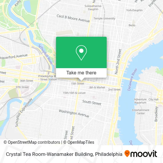 Crystal Tea Room-Wanamaker Building map