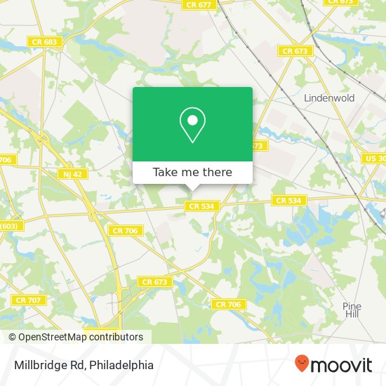 Mapa de Millbridge Rd, Clementon, NJ 08021