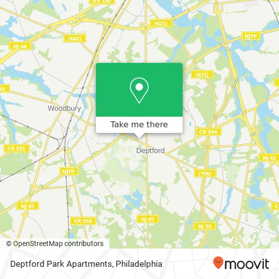 Mapa de Deptford Park Apartments, 100 Pop Moylan Blvd
