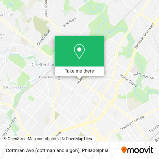 Cottman Ave (cottman and algon) map