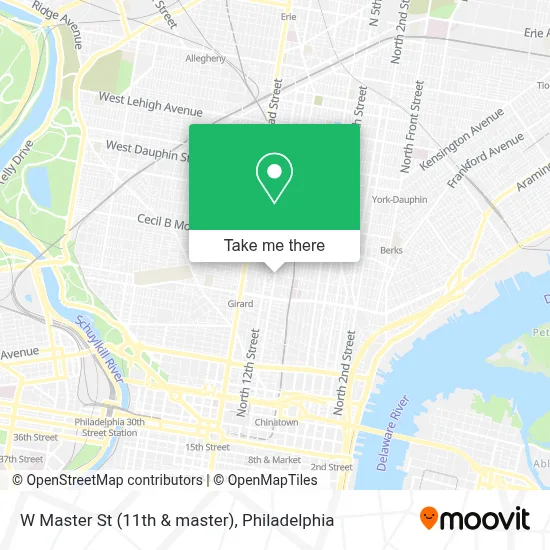 W Master St (11th & master) map