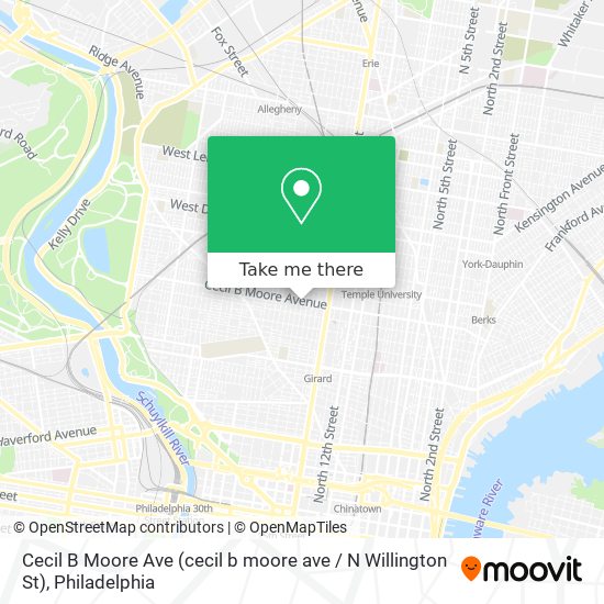 Cecil B Moore Ave (cecil b moore ave / N Willington St) map