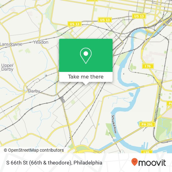S 66th St (66th & theodore), Philadelphia, PA 19142 map
