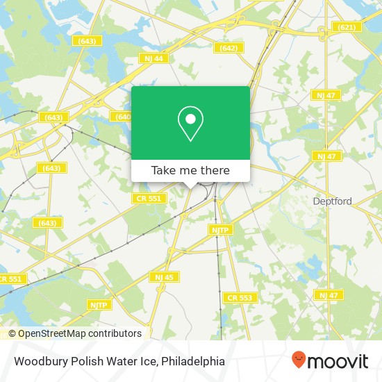 Mapa de Woodbury Polish Water Ice, 534 Mantua Pike
