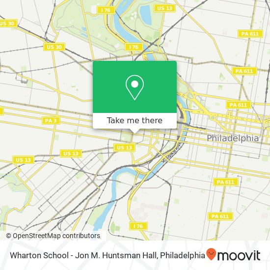 Mapa de Wharton School - Jon M. Huntsman Hall, 3730 Walnut St