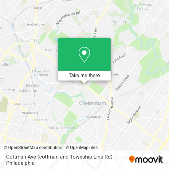 Cottman Ave (cottman and Township Line Rd) map
