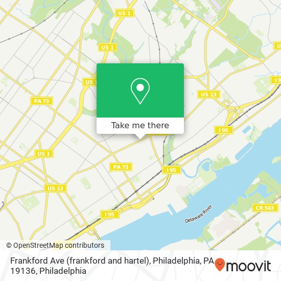 Frankford Ave (frankford and hartel), Philadelphia, PA 19136 map