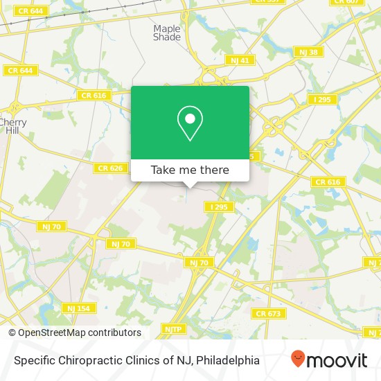 Specific Chiropractic Clinics of NJ map