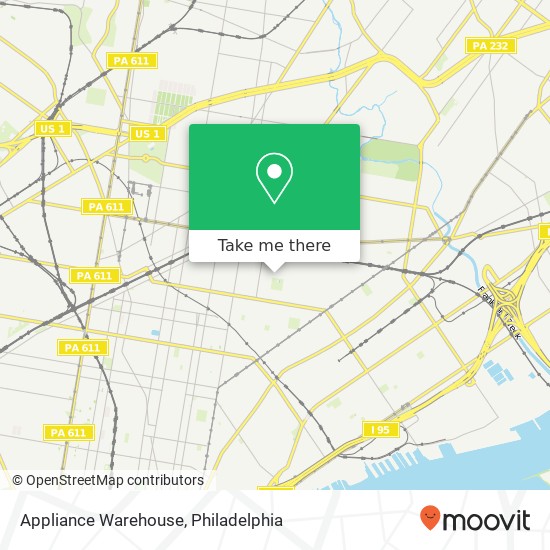 Mapa de Appliance Warehouse