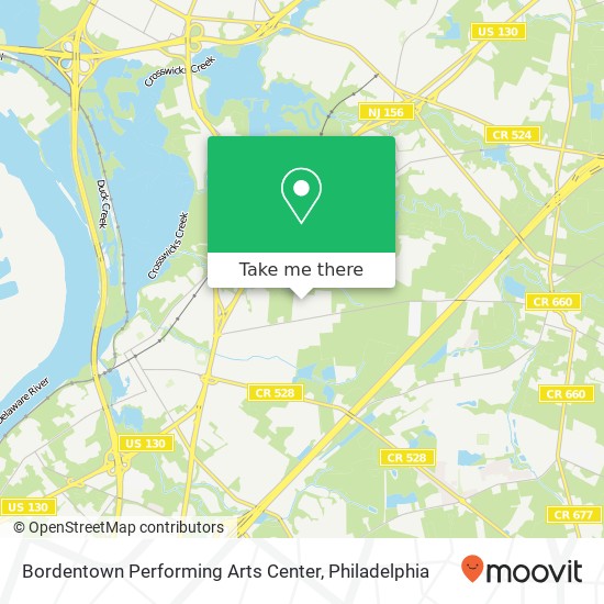 Mapa de Bordentown Performing Arts Center