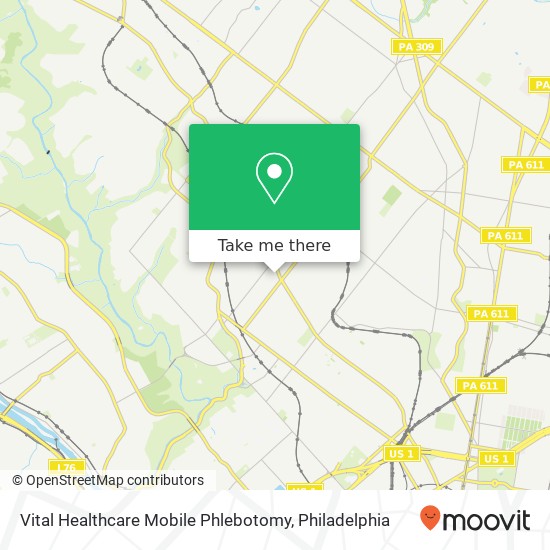 Vital Healthcare Mobile Phlebotomy map