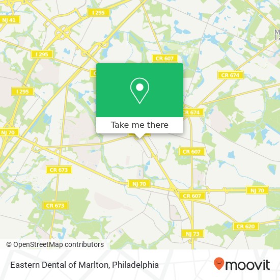 Eastern Dental of Marlton map