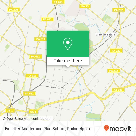 Finletter Academics Plus School map
