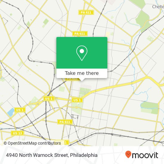 4940 North Warnock Street map