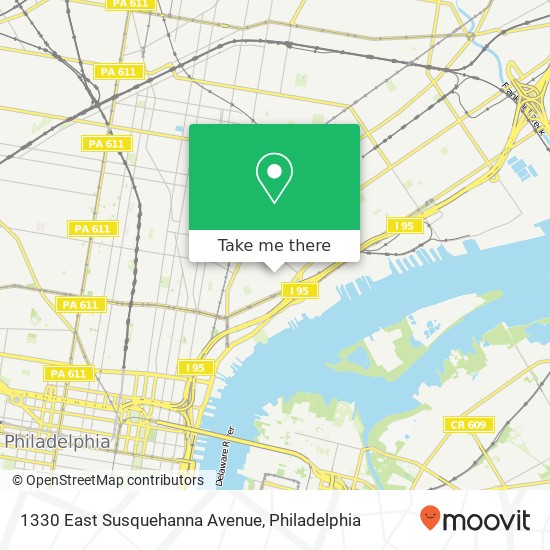 Mapa de 1330 East Susquehanna Avenue