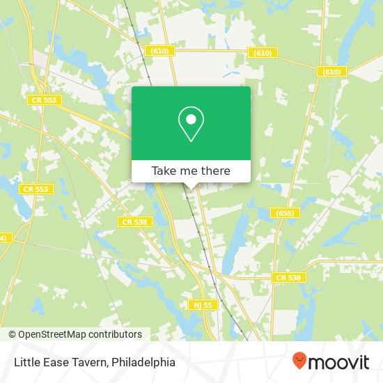 Mapa de Little Ease Tavern, 3111 Delsea Dr Franklinville, NJ 08322