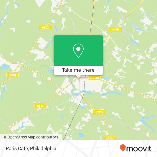 Mapa de Paris Cafe, 10 S Main St Woodstown, NJ 08098